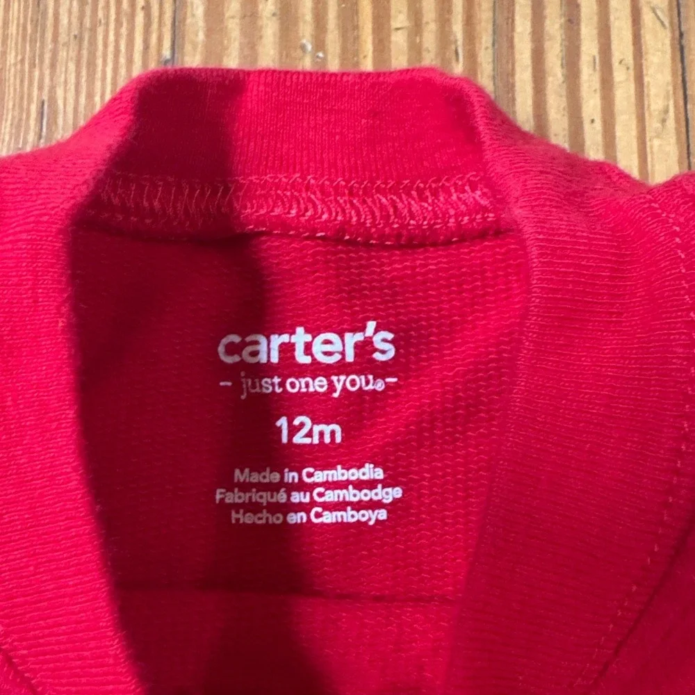 Carter's Tutu Dress Kids Red Hugs & Kisses Heart Long Sleeve SIZE 12m